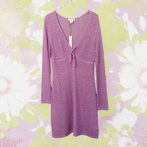 Revolve HOUSE OF HARLOW 1960 purple crochet dress NWT